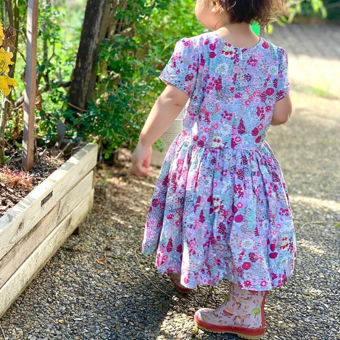Liberty London dress - Floral Print Girl Dress - short sleeve dress - Liberty Ciara - Liberty London Fabric - Liberty Print
