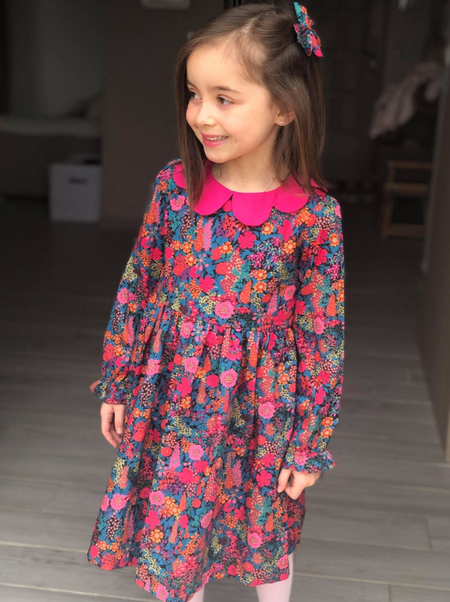 Liberty London dress - Floral Print Girl Dress - long sleeve liberty dress - liberty fabric dress - Liberty Print dress - ditsy floral dress