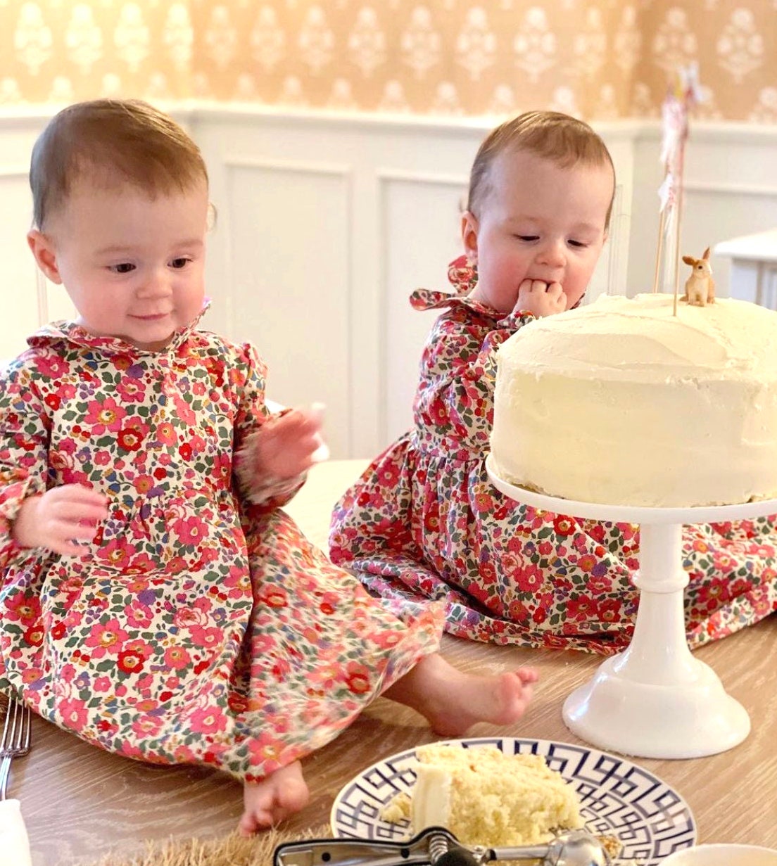 Peter Pan Collar Girl Dress - Liberty of London Floral Print dress - Christening Baby Girl Dress - First Birthday Dress - Cotton Tana Lawn