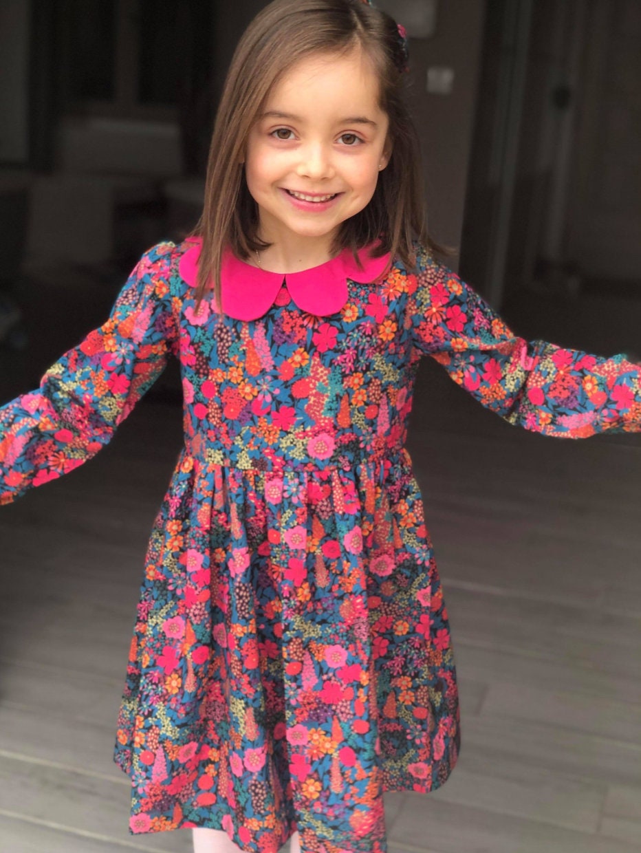 Liberty London dress - Floral Print Girl Dress - long sleeve liberty dress - liberty fabric dress - Liberty Print dress - ditsy floral dress