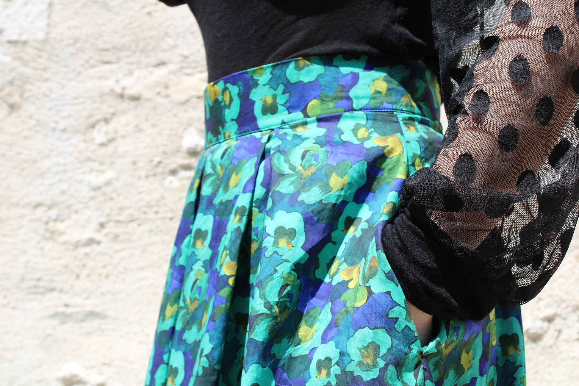 LIBERTY Plated Midi Skirt - Liberty of London Floral Print Fabric - Floral Midi Skirt - Liberty Cotton Tana Lawn - Liberty London Skirt