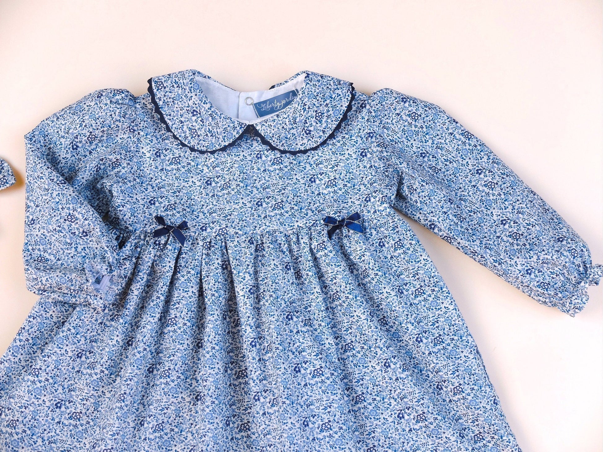 Liberty of London little girl dress organic cotton, floral animal print wedding baptism christening baby outfits first birthday long sleeves short sleeves, eastern thanksgiving halloween Christmas gift new born ruffle Peter Pan scalloped petal collar