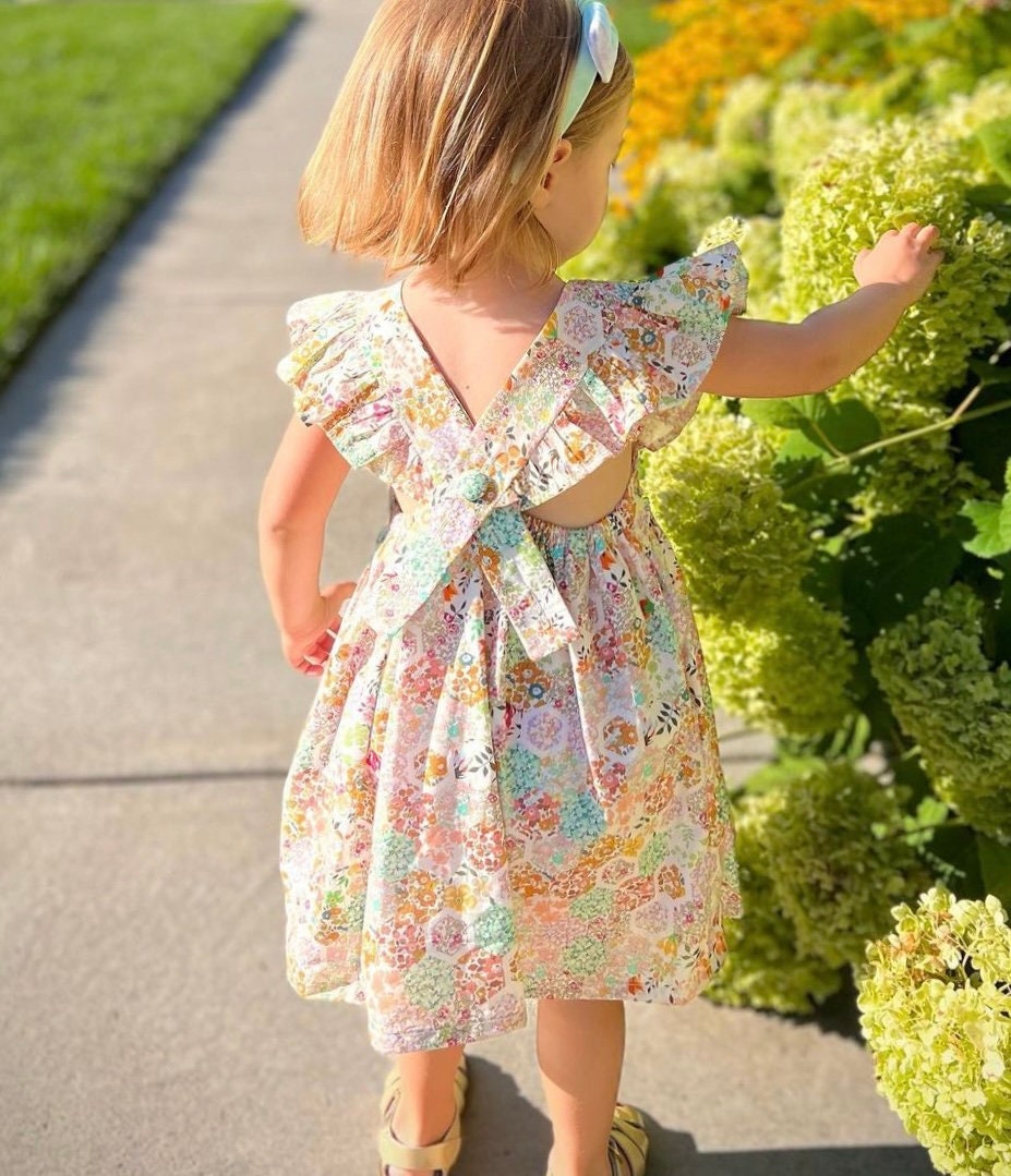 Liberty of London dress, Pinafore girl dress, Floral Print Dress, Liberty Baby Dress, Liberty Fabric Dress, Ditsy Flower, Liberty Sun Dress