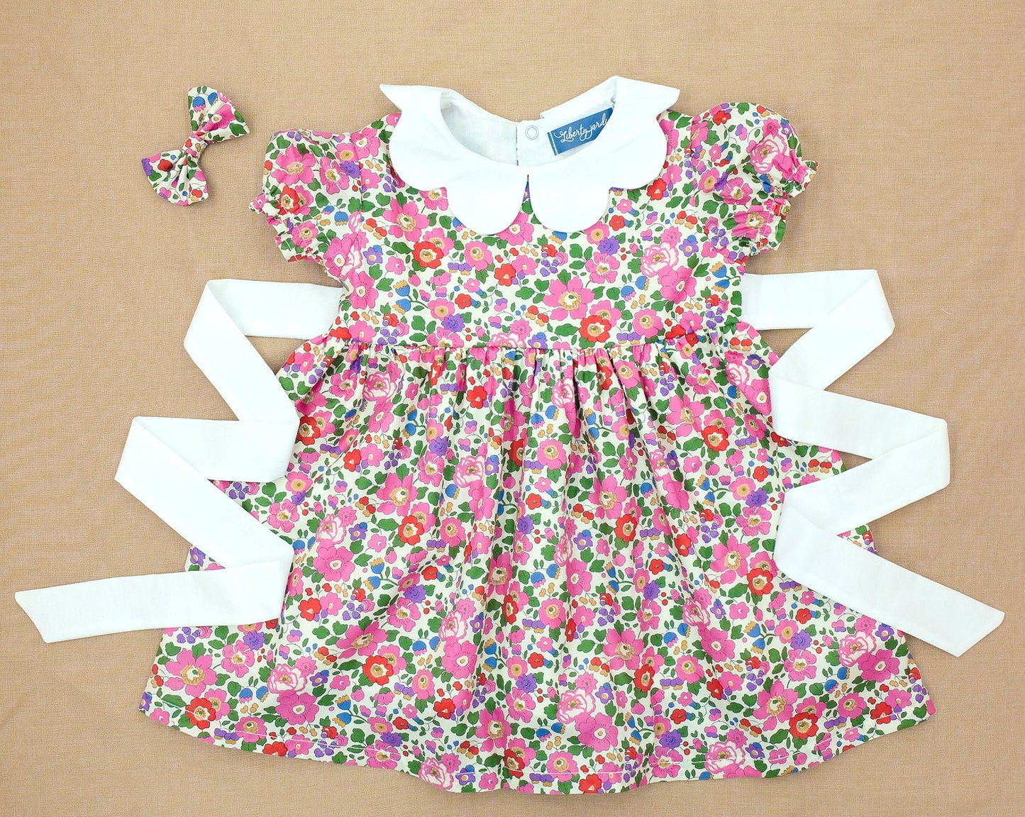 Liberty London dress - Floral Print Girl Dress - Baptism dress - christening dress- first birthday dress - Liberty London Tana lawn