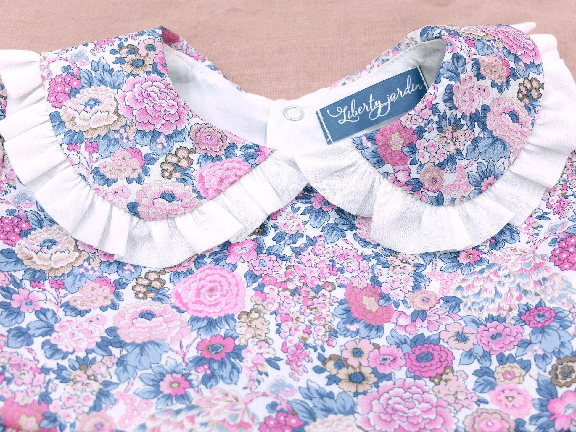 Long Sleeve Ruffle Collar Dress - Liberty of London Floral Print Girl Dress - Liberty Print Fabric - Back to School - First Birthday dress