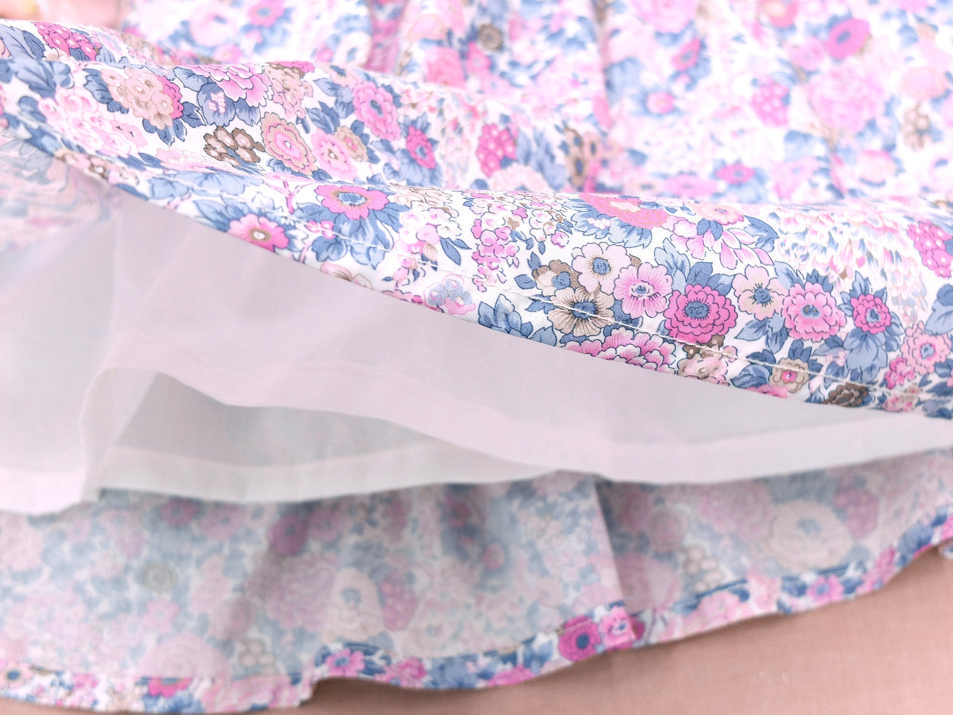 Long Sleeve Ruffle Collar Dress - Liberty of London Floral Print Girl Dress - Liberty Print Fabric - Back to School - First Birthday dress