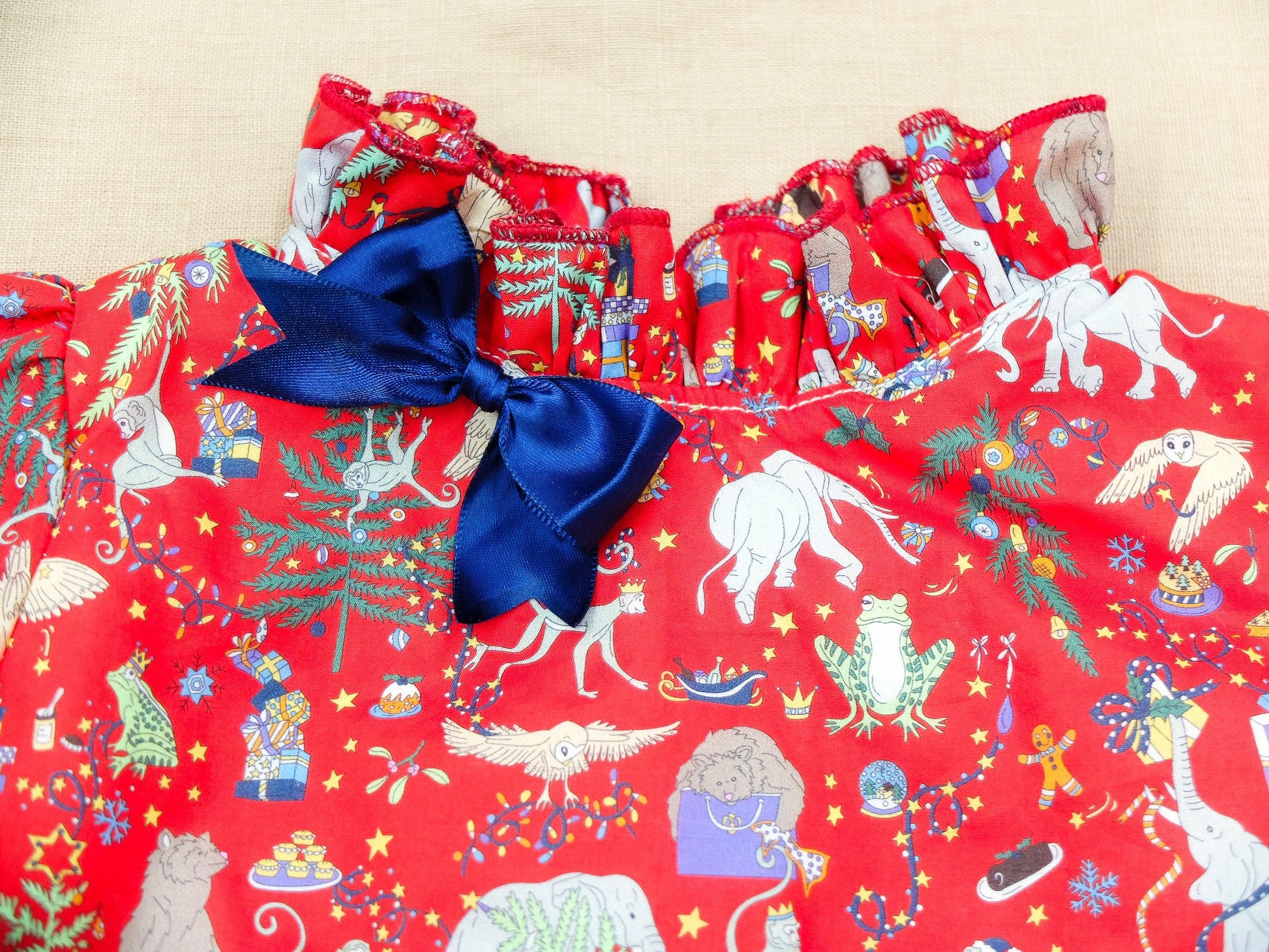 CHRISTMAS Liberty of London Baby Bubble Romper with Long Sleeves