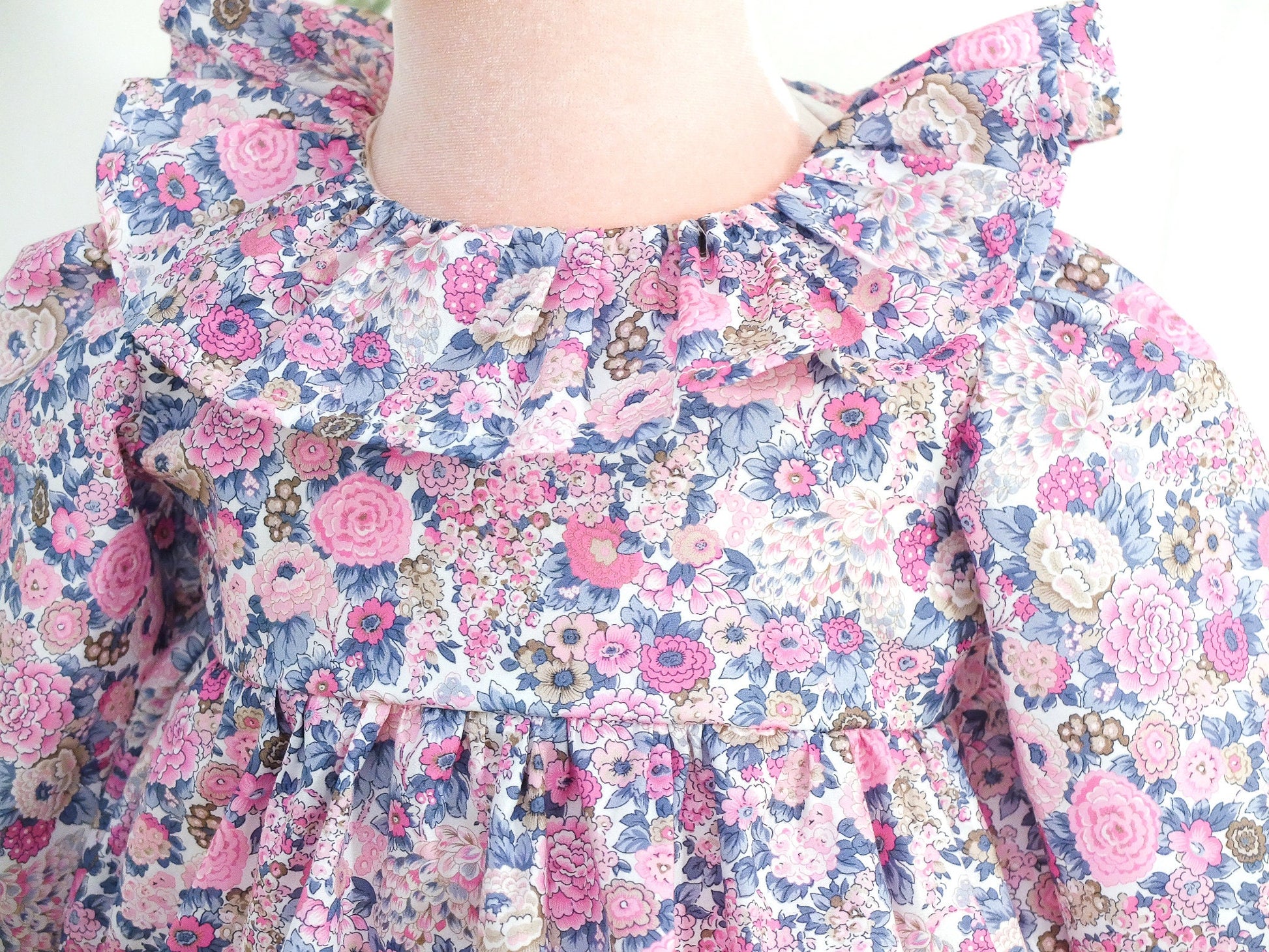Long Sleeve Floral Baby Playsuit - Liberty of London Baby Bubble Romper - Floral Print Baby Bubble - New Born gift - Christening Baby Girl