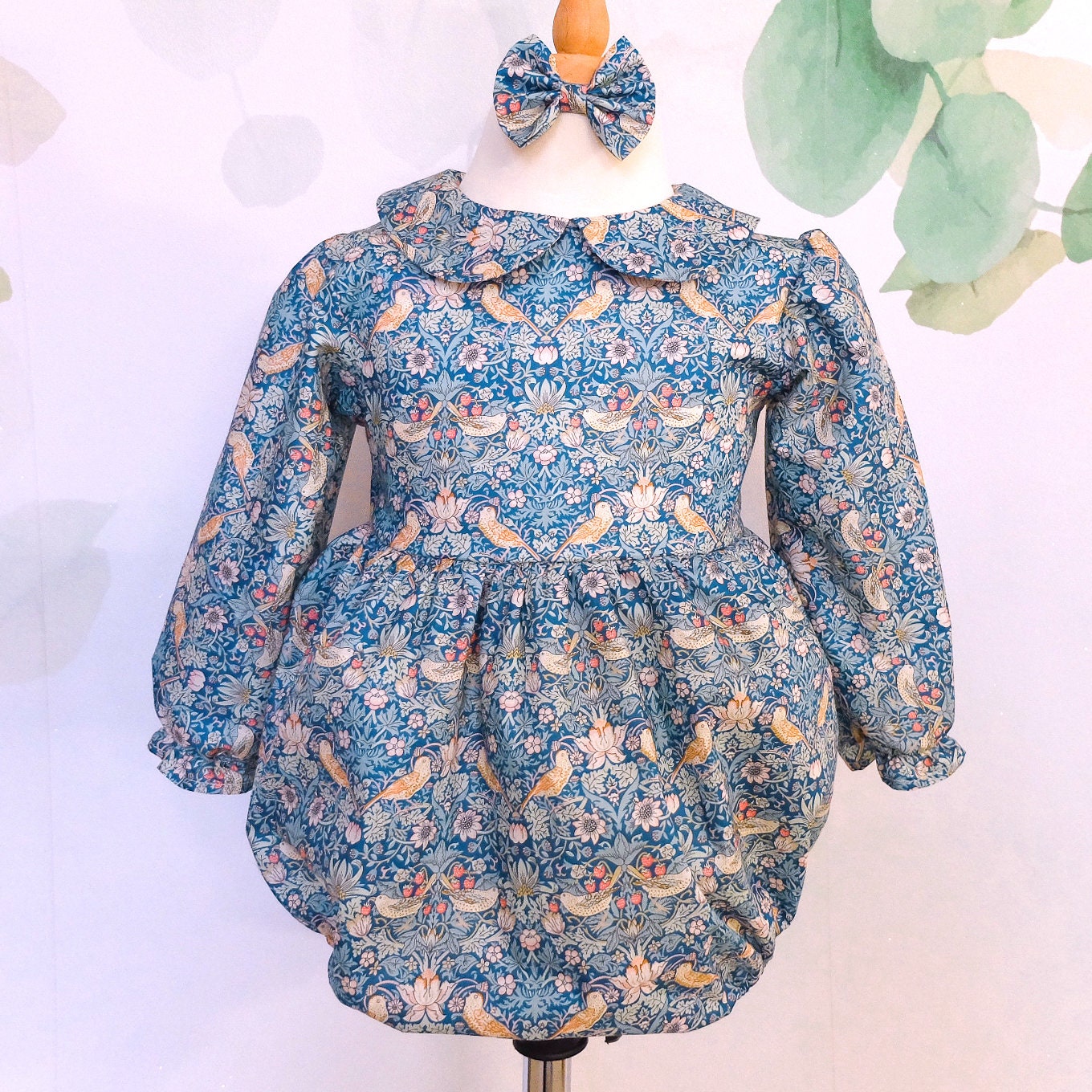 Liberty bubble romper - Unisex baby Bubble - Peter Pan collar romper - long sleeve baby romper - Liberty fabric print - cotton tana lawn