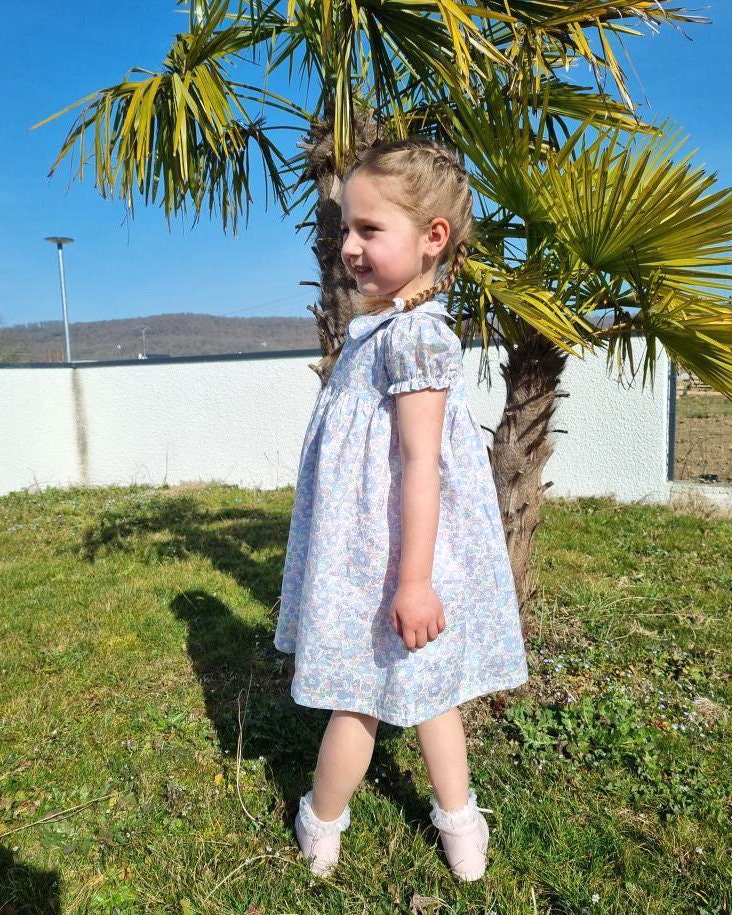 Peter Pan Collar Girl Dress - Liberty of London Floral Print dress - Christening Baby Girl Dress - First Birthday Dress - Cotton Tana Lawn