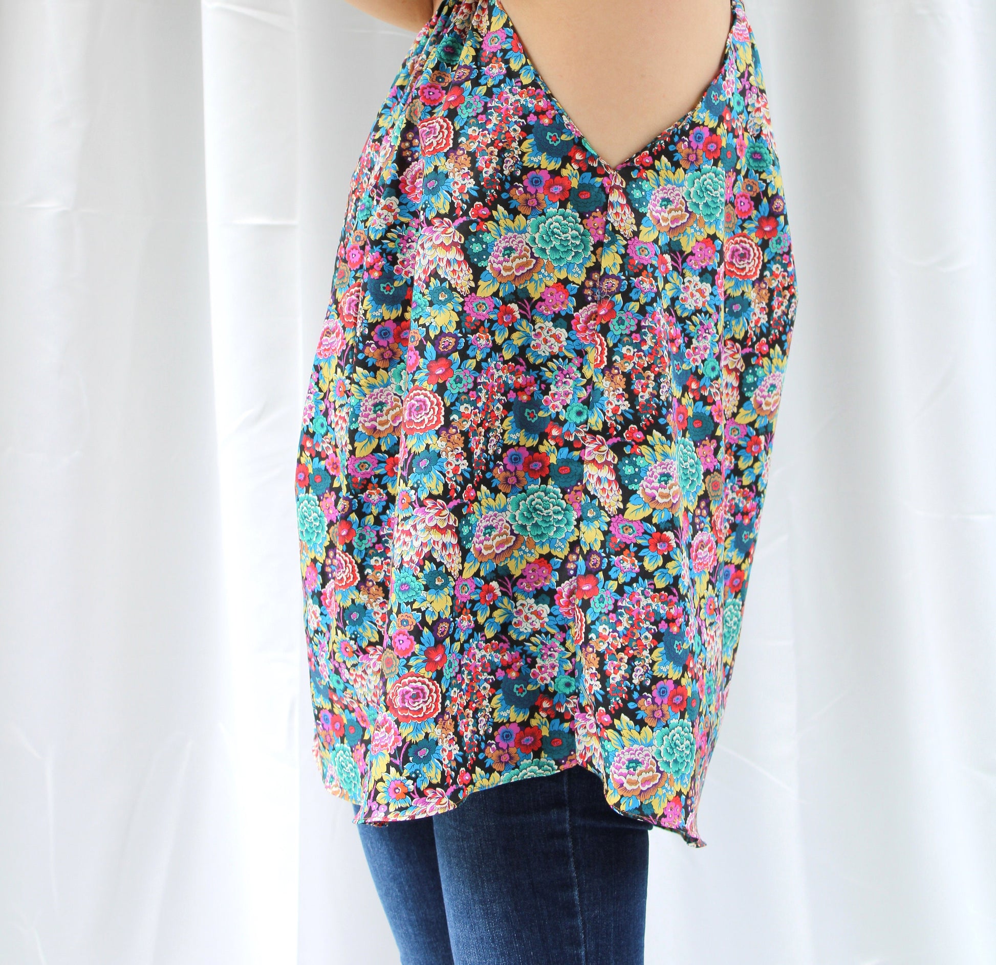 SAMPLE SALE Liberty London women smock summer top floral print blouse cotton silky tana lawn silky cotton tana lawn