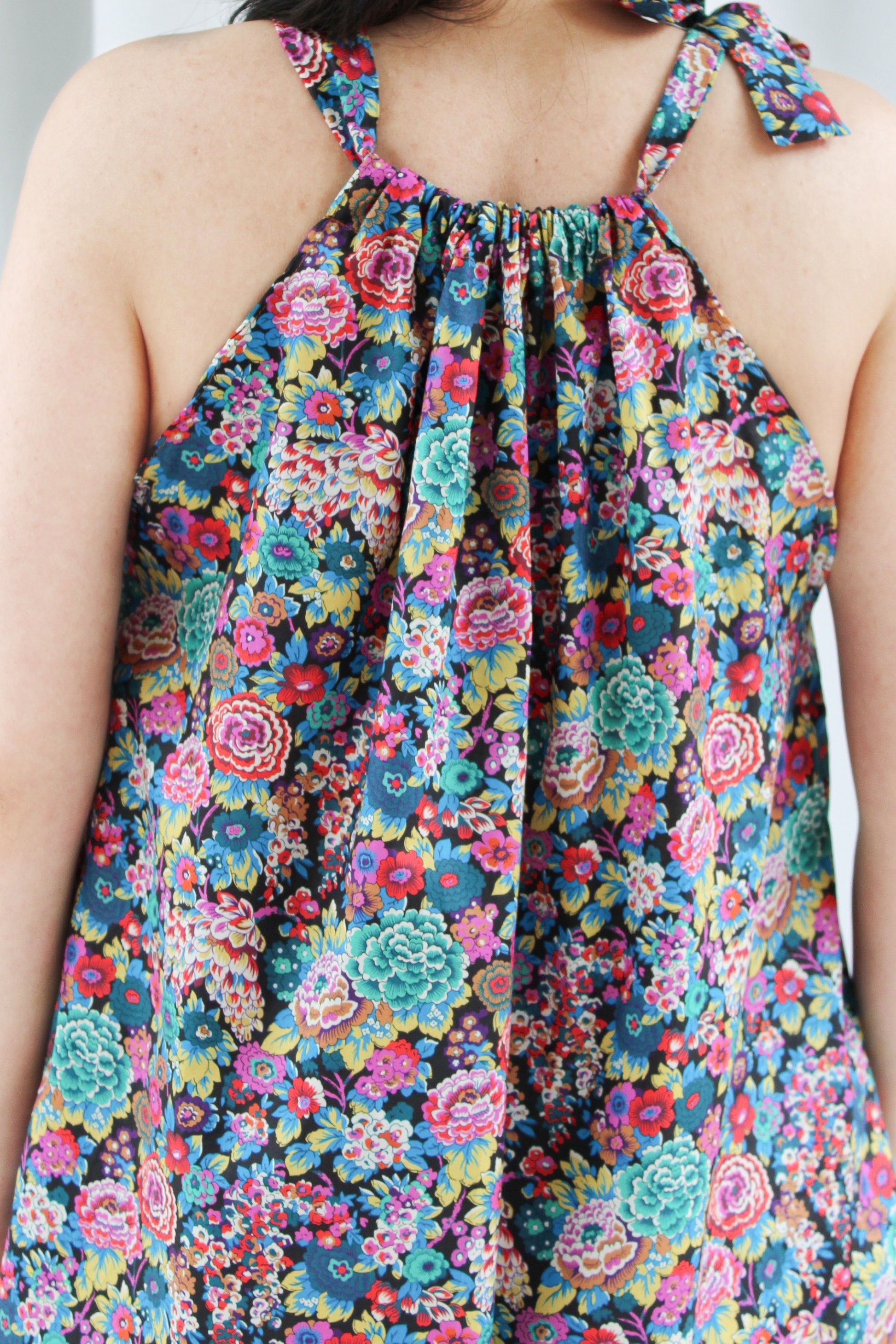 SAMPLE SALE Liberty London women smock summer top floral print blouse cotton silky tana lawn silky cotton tana lawn