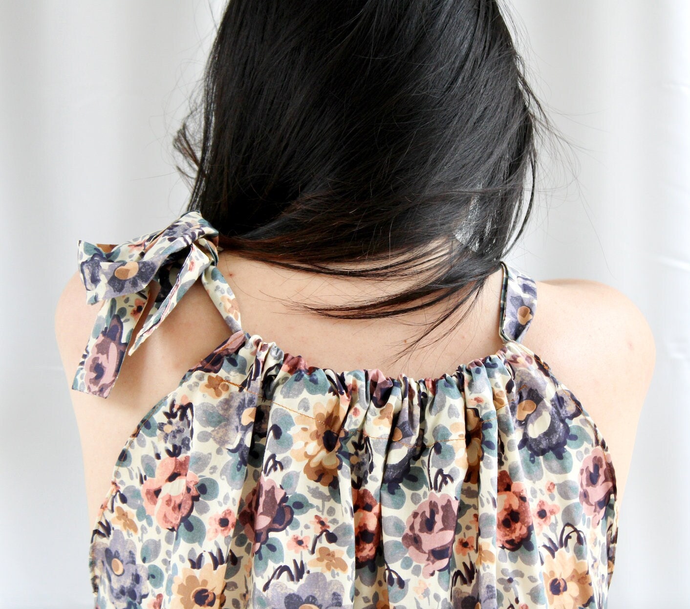 SAMPLE SALE Liberty women blouse, ruffle blouse, sleeveless blouse, liberty print blouse, liberty of London, woman summer top, floral blouse