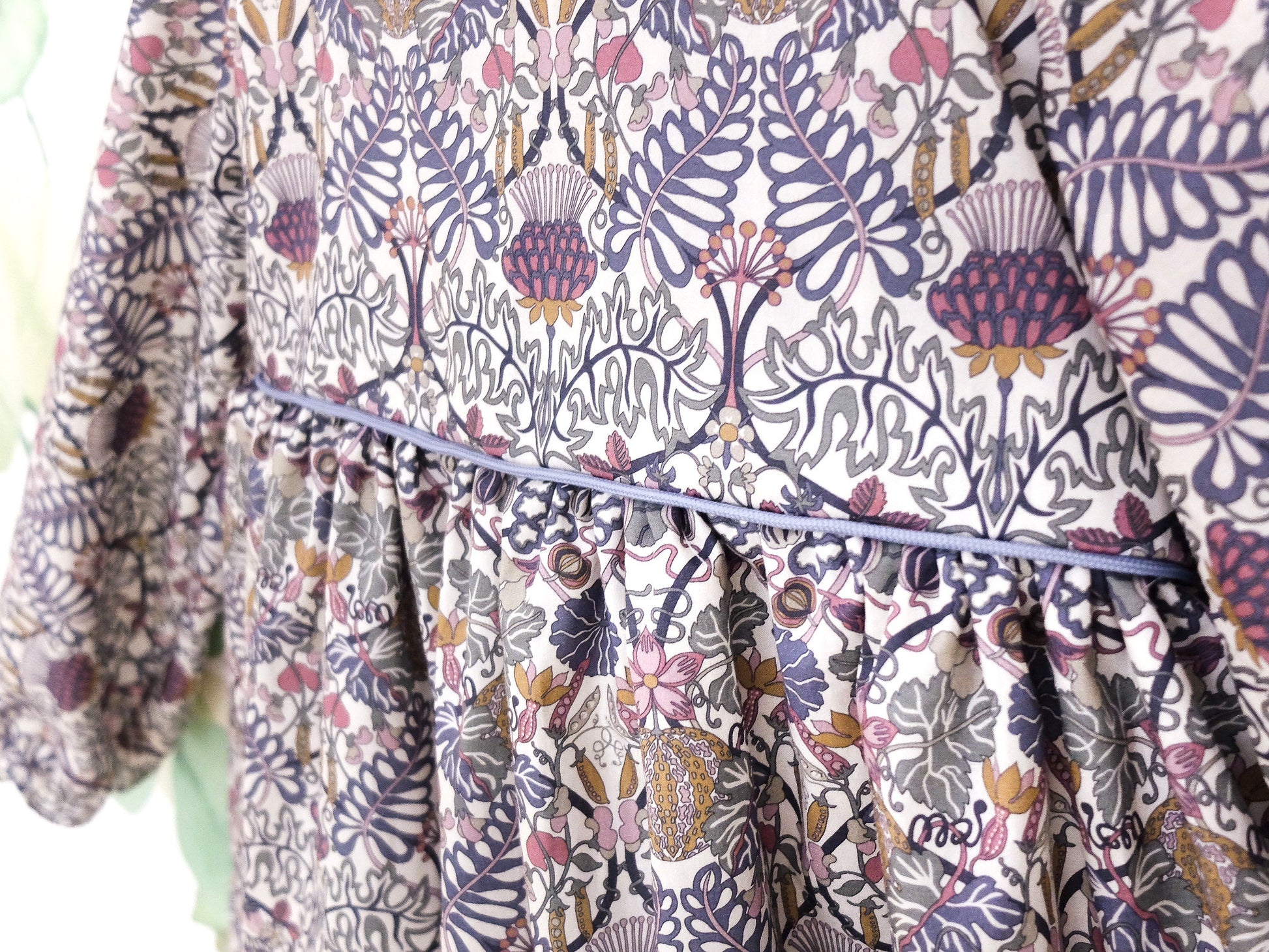 Long Sleeve Ruffle Collar Dress - Liberty of London Floral Print Girl Dress - Liberty Print Fabric - Back to School - First Birthday dress