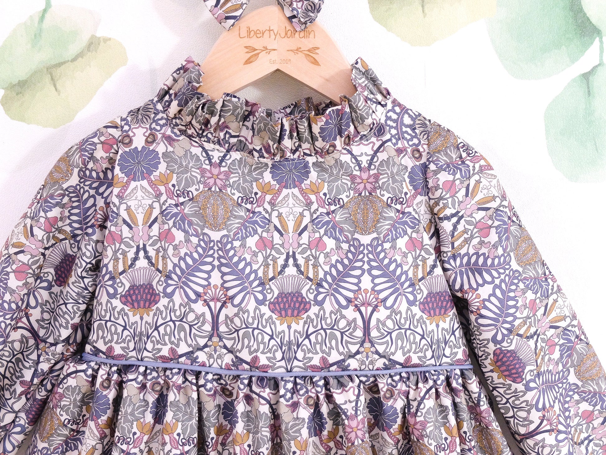 Liberty of London little girl dress organic cotton, floral animal print wedding baptism christening baby outfits first birthday long sleeves short sleeves, eastern thanksgiving halloween Christmas gift new born ruffle Peter Pan scalloped petal collar