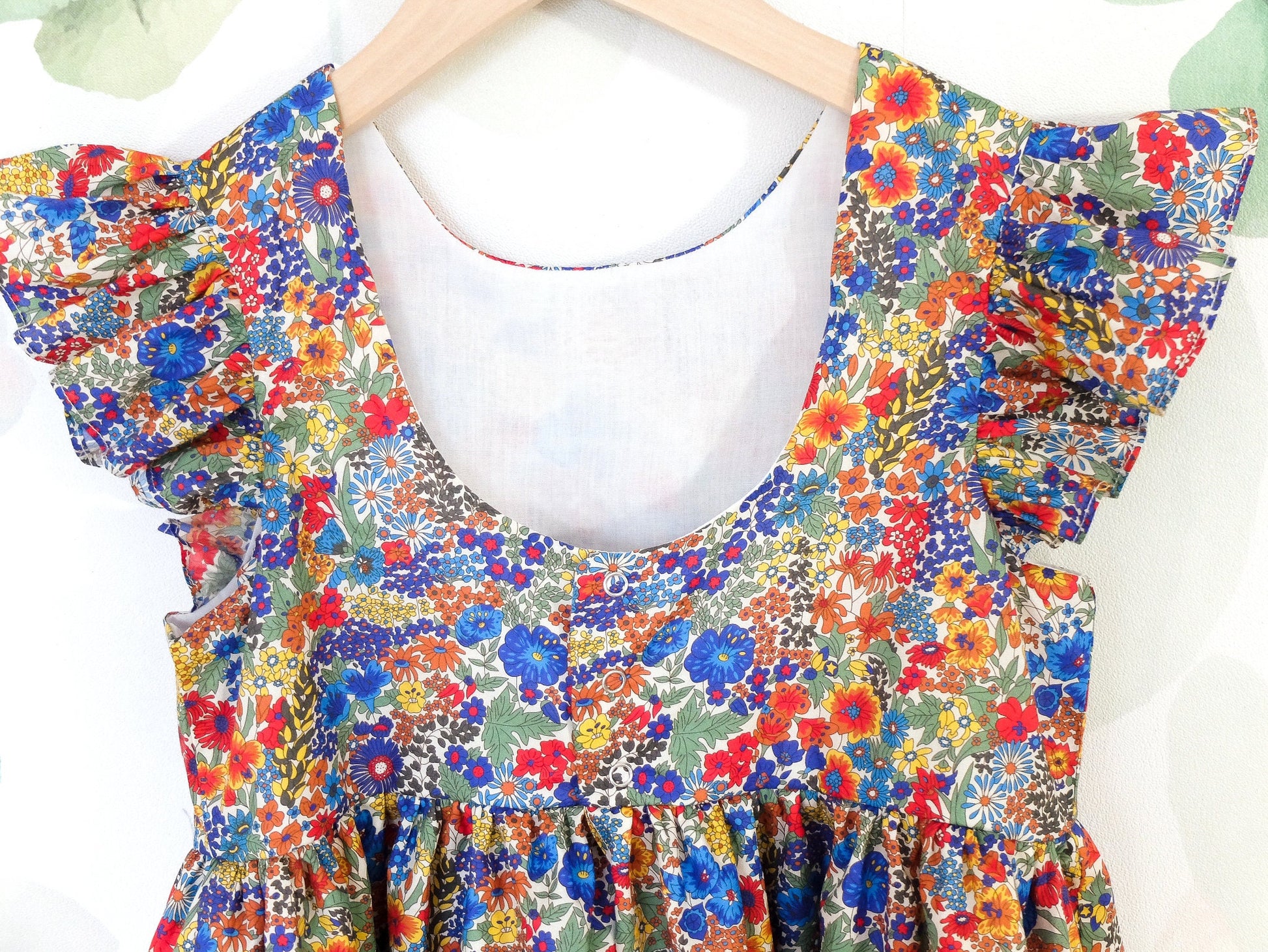 LIBERTY Girl Dress - Open Back Girl Dress - Liberty of London Dress - Floral Print Baby Girl Dress