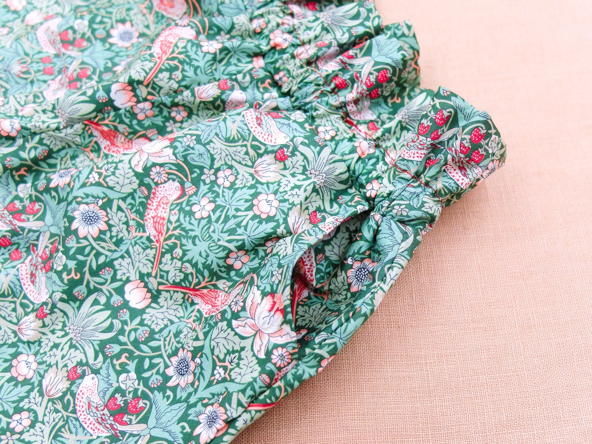 Liberty of London pants - Ruffle Waist Cotton Pants - Floral Print trousers - Children Pants with Pockets - Baby Girl Cotton Tana Lawn Pants
