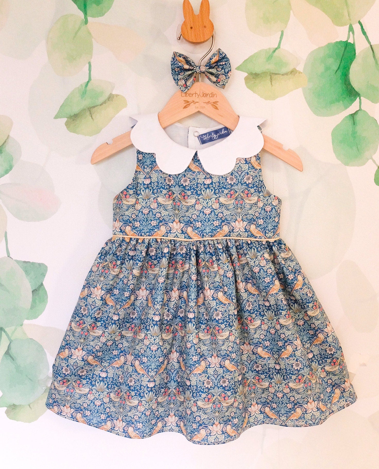 Liberty London dress - Floral Print Girl Dress - summer liberty dress - sleeveless girl dress - collared Liberty dress - ditsy flower dress