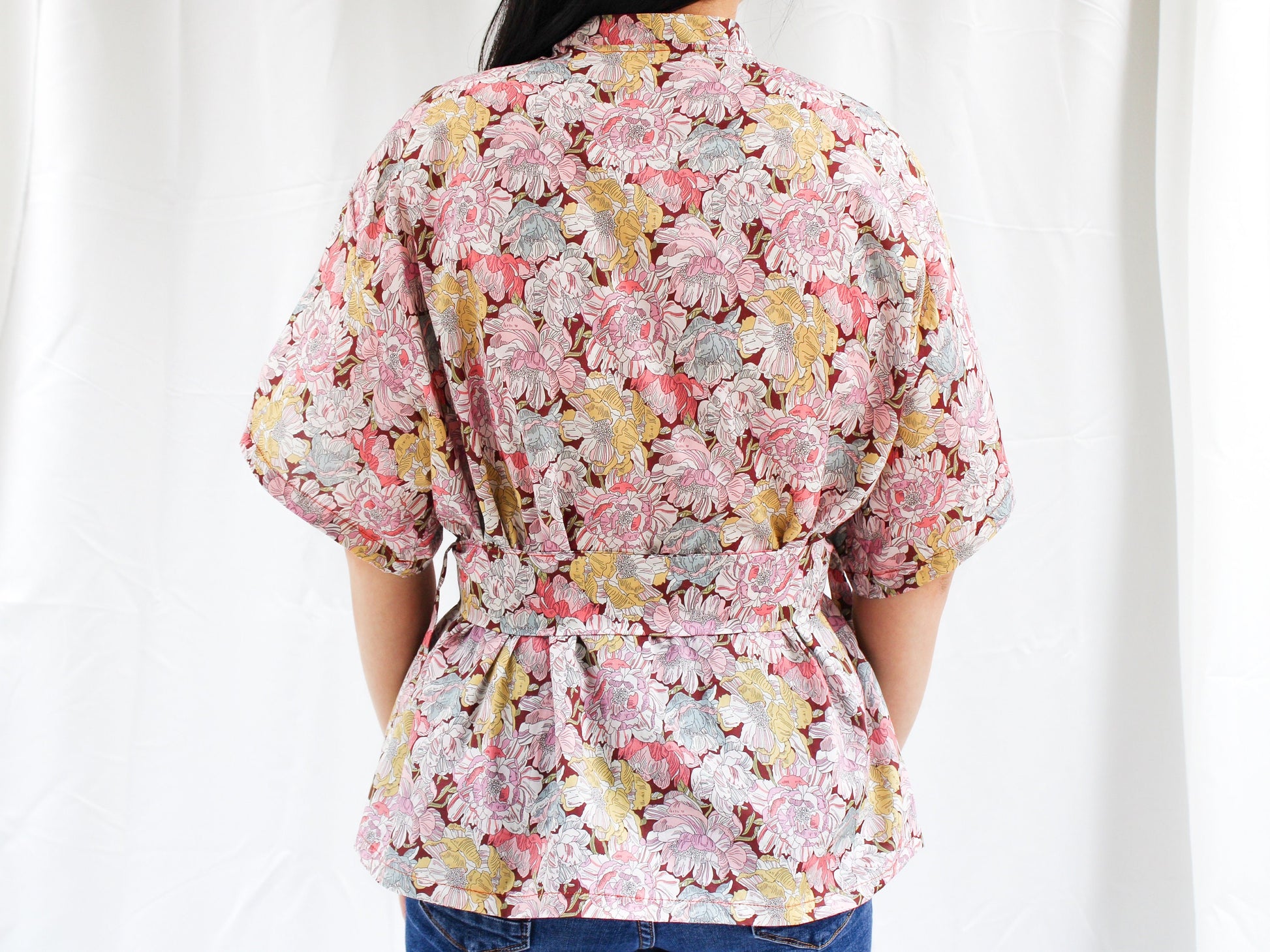 SAMPLE SALE Liberty London women kimono blouse - oversized blouse floral print - cotton silky tana lawn silky cotton tana lawn
