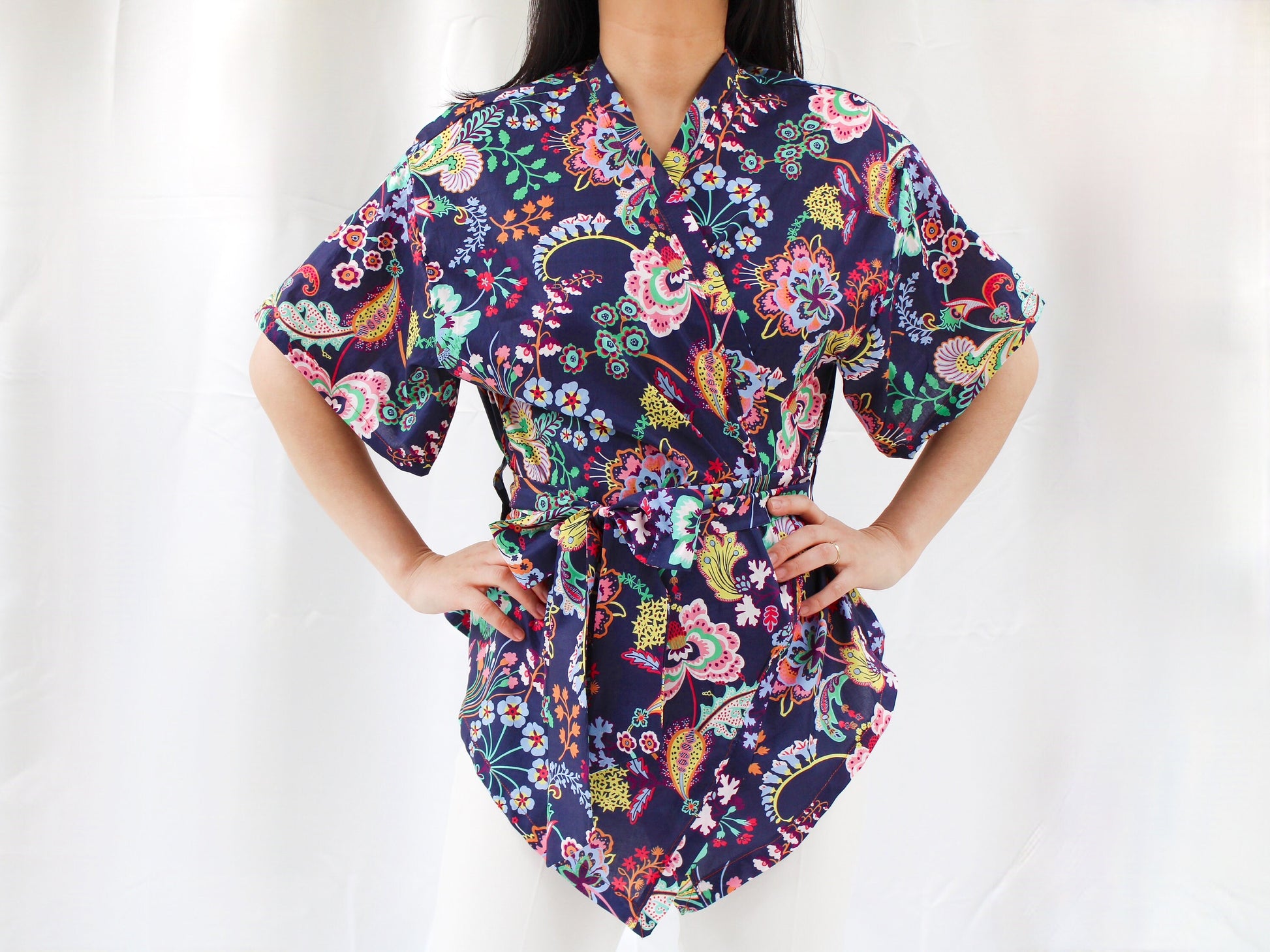 SAMPLE SALE Liberty London women kimono blouse - oversized blouse floral print - cotton silky tana lawn silky cotton tana lawn