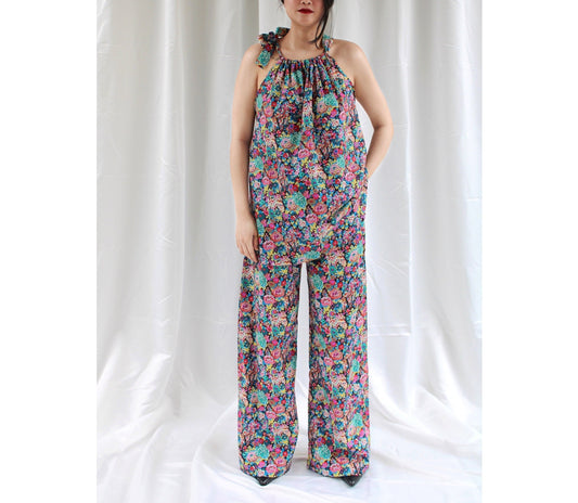 SAMPLE SALE Liberty London women smock summer top floral print blouse cotton silky tana lawn silky cotton tana lawn