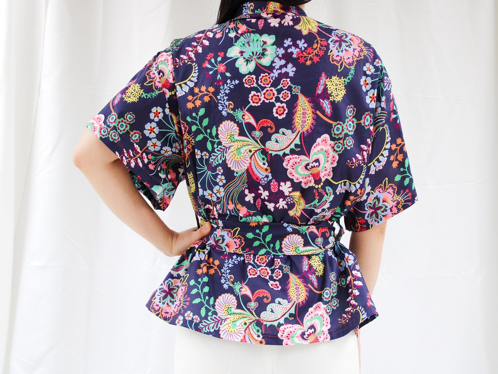 SAMPLE SALE Liberty London women kimono blouse - oversized blouse floral print - cotton silky tana lawn silky cotton tana lawn