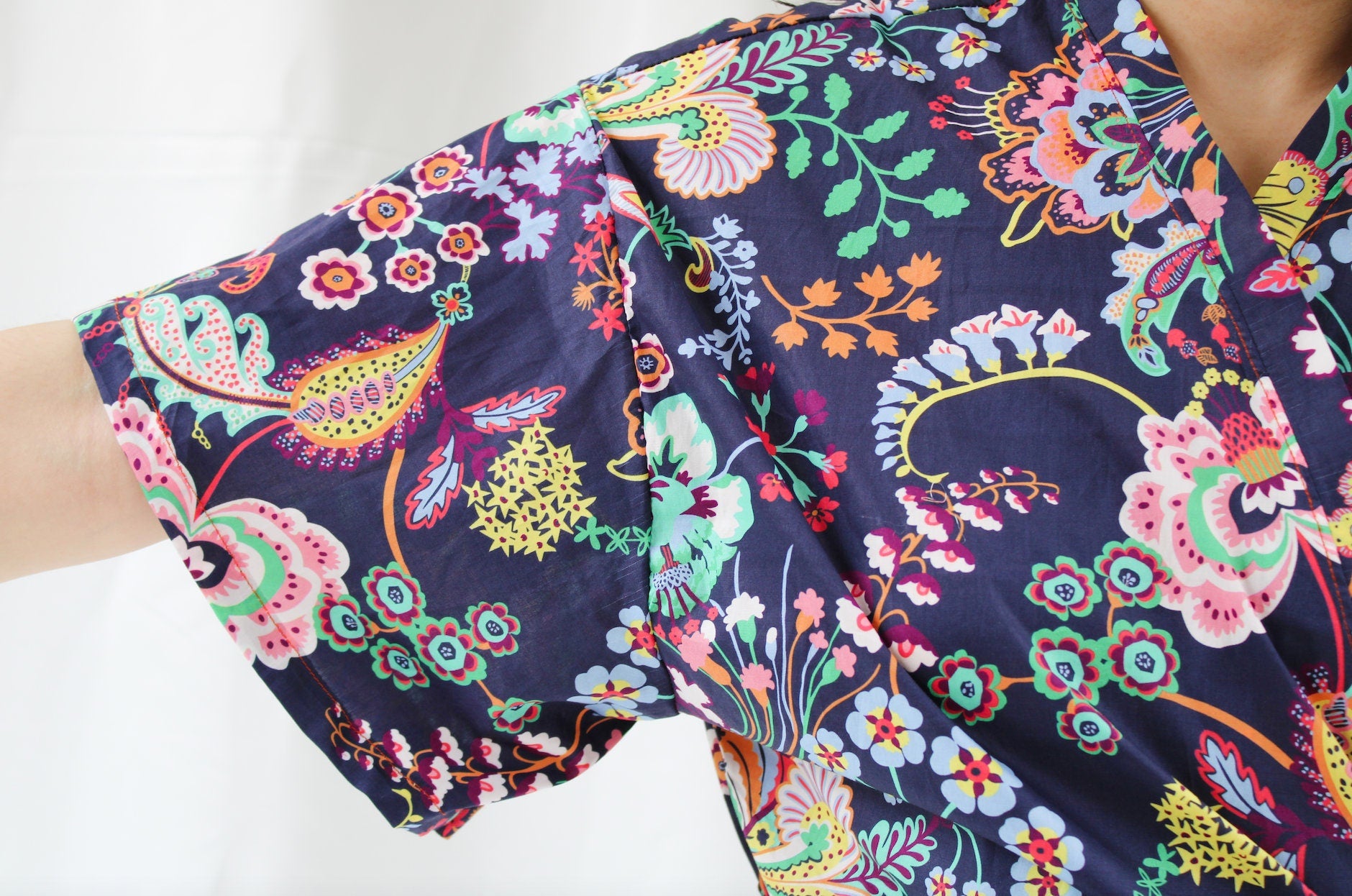 SAMPLE SALE Liberty London women kimono blouse - oversized blouse floral print - cotton silky tana lawn silky cotton tana lawn