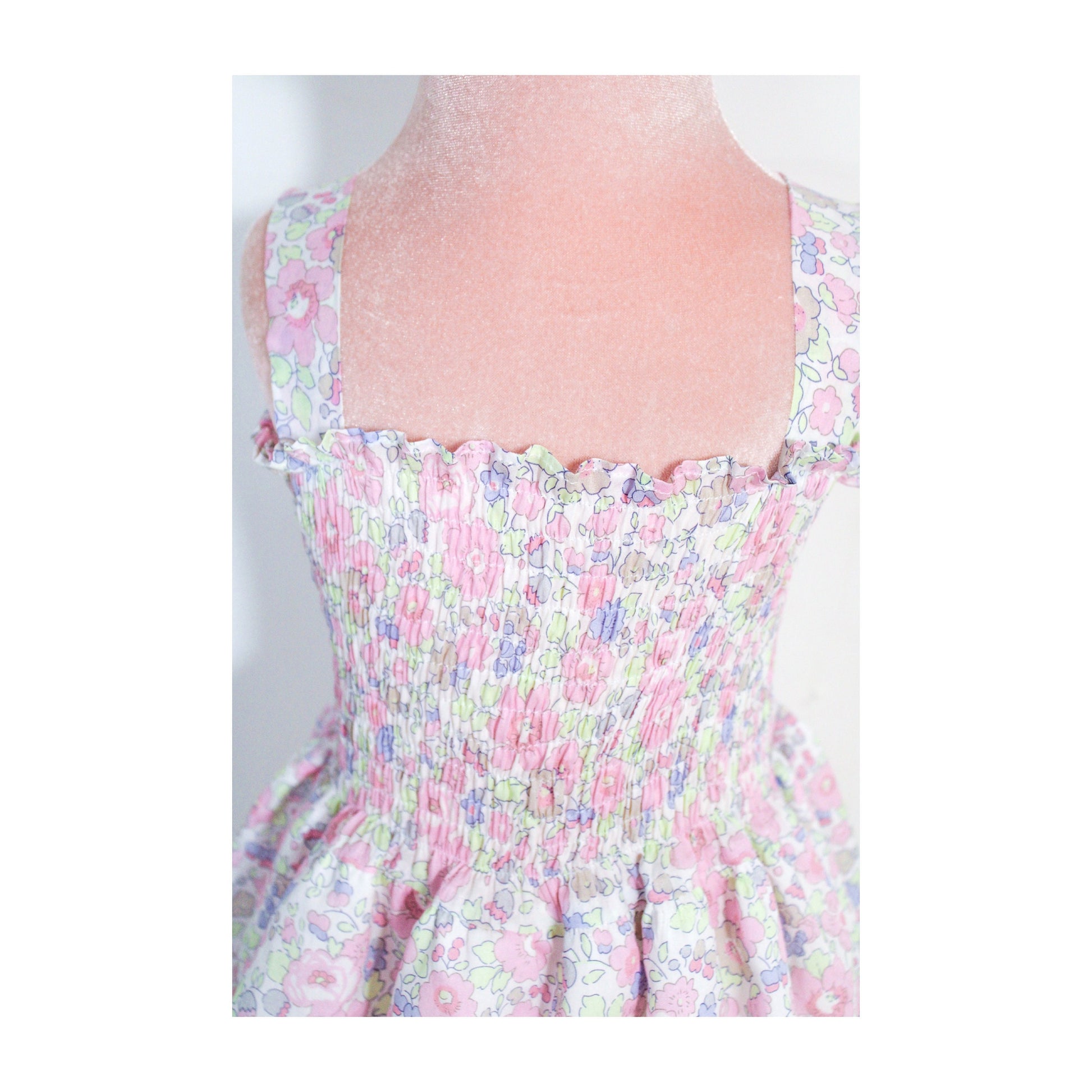 Liberty London dress - Floral Print Girl Dress - smock Liberty dress - shirred baby dress- summer girl dress - liberty floral print fabric