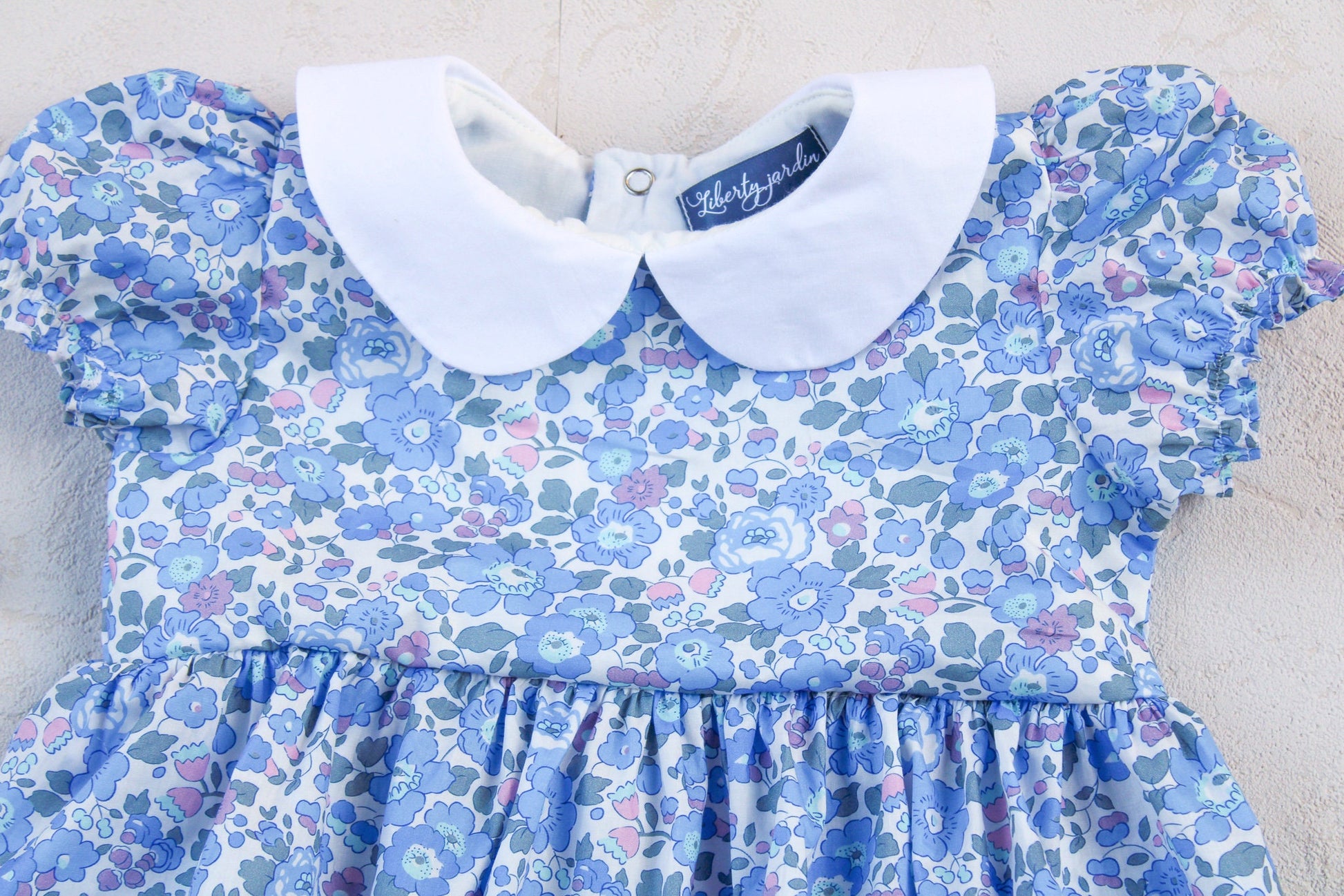 Peter Pan collar Bubble Romper - Liberty of London Floral Print baby romper - First Birthday Gift - Christening Outfit - New Born gift