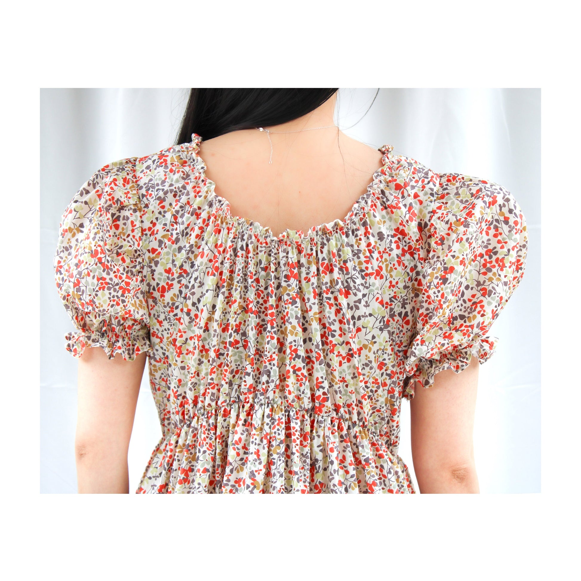 Liberty London Women V Neck Midi Short Sleeve Dress