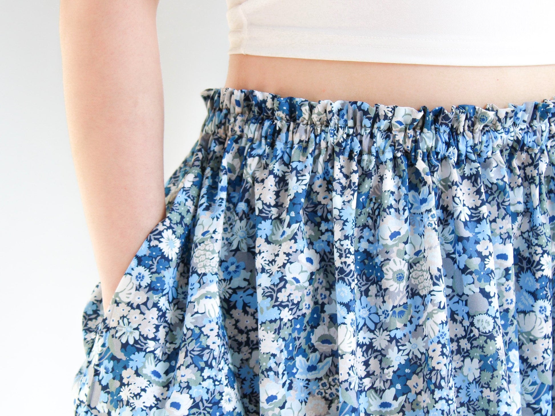 LIBERTY Tiered Midi Skirt - Liberty of London Woman Midi Skirt - Liberty Floral Print Fabric - Liberty Midi Skirt - Liberty London Cotton