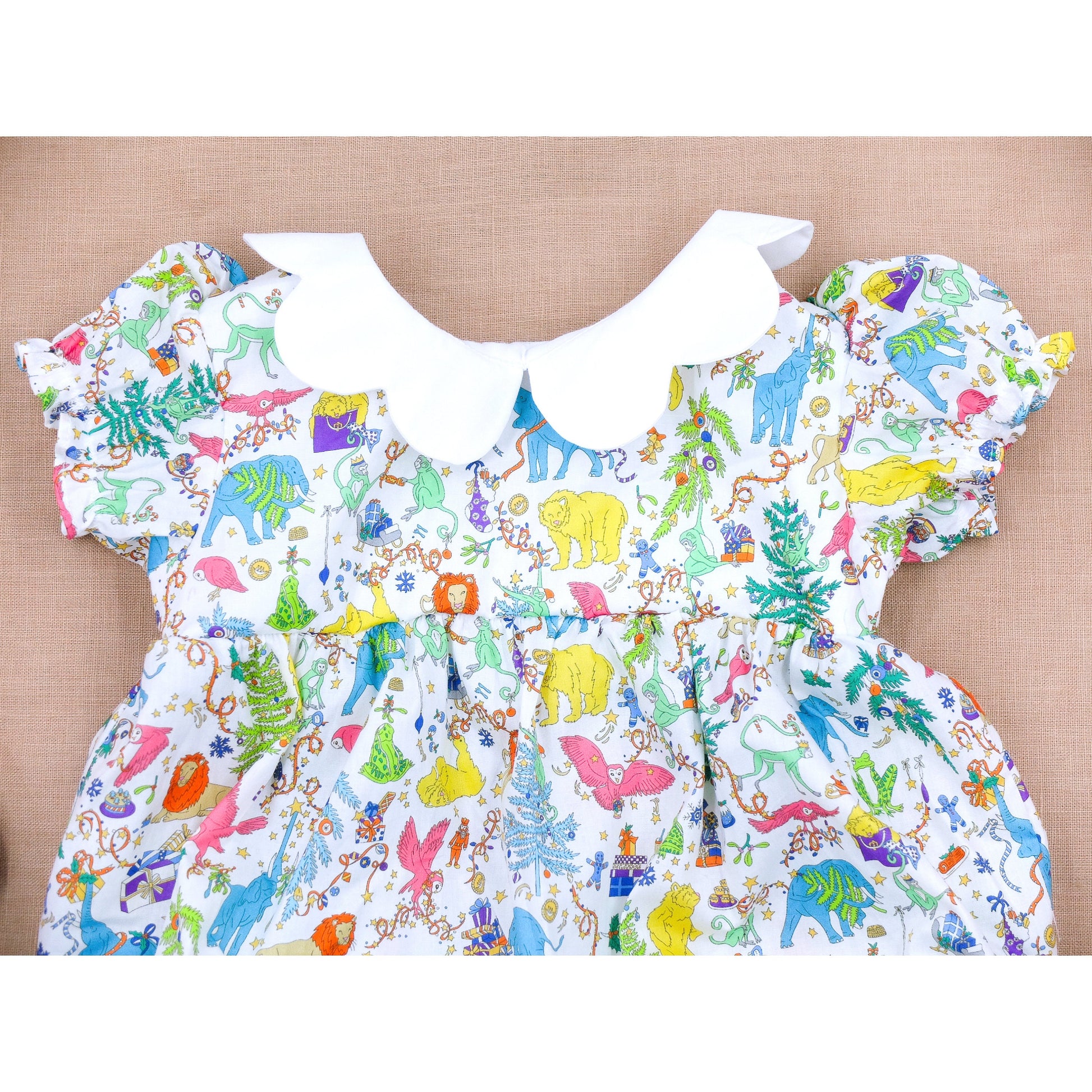 CHRISTMAS Baby Bubble Romper - Liberty of London Baby Playsuit - Short Sleeves baby Romper - Christmas gift - Liberty of London Tana Lawn