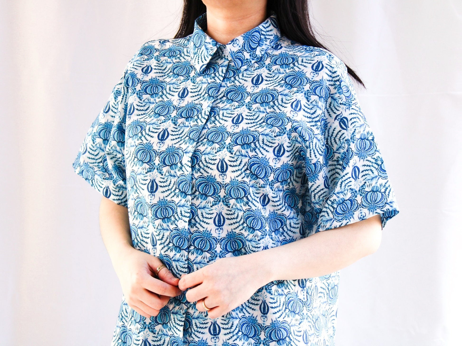 Liberty Shirt Dress, Liberty Midi Dress, Loose Fit Dress, Short Sleeve Dress, Liberty London Fabric, Liberty Floral Print, Liberty Clothing