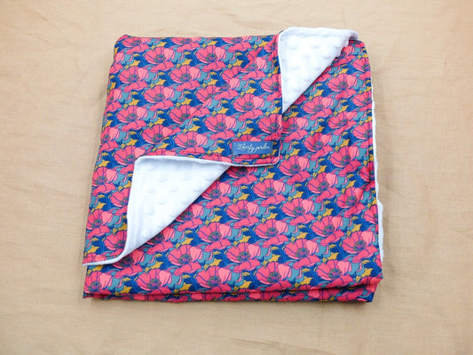 Minky Baby Blanket - Liberty of London Floral Print Nursery Blanket - Swaddle Blanket