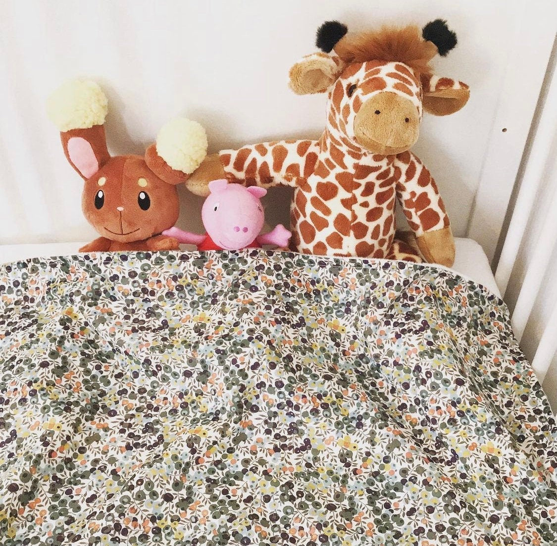 Minky Baby Blanket - Liberty of London Floral Print Nursery Blanket - Swaddle Blanket