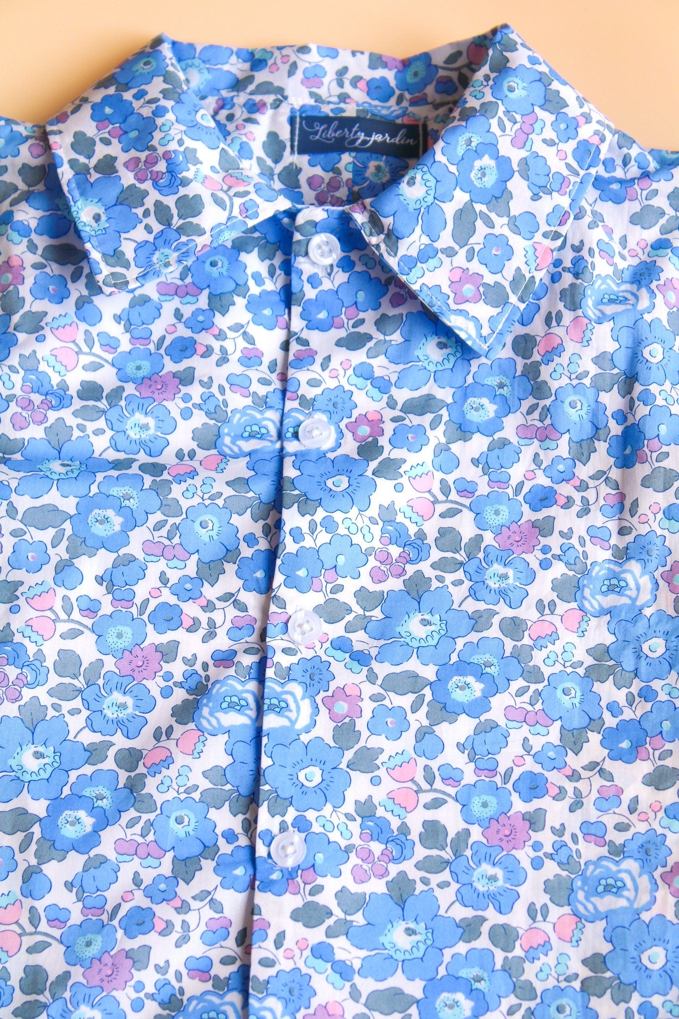 Liberty Boy Shirt - Short Sleeve Button Up Boy Shirt - Liberty of London Print Fabric - Floral Print - Back To School - Button Through Shirt