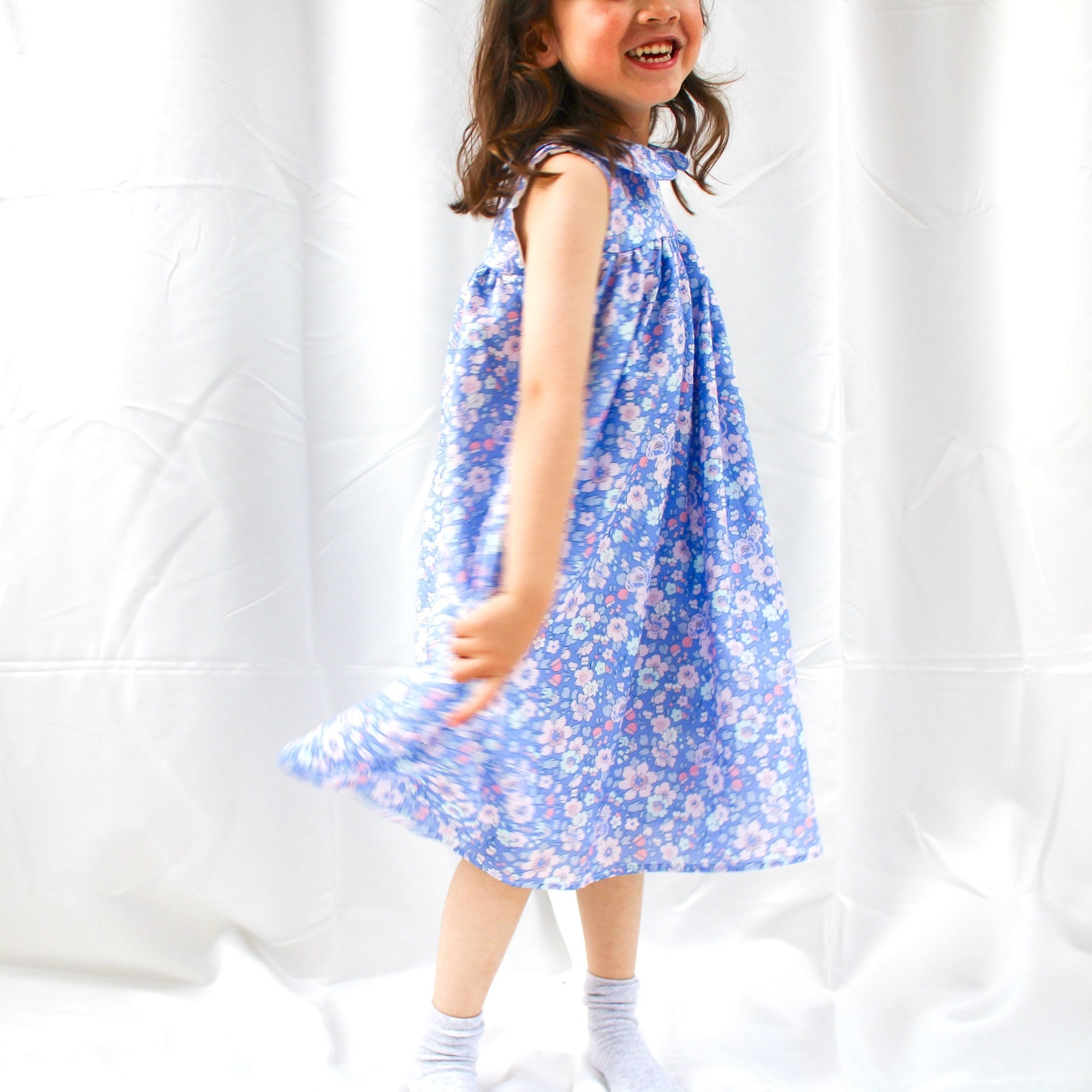 Peter Pan Collar Girl Dress - Liberty of London Floral Print dress - Christening Baby Girl Dress - First Birthday Dress - Cotton Tana Lawn