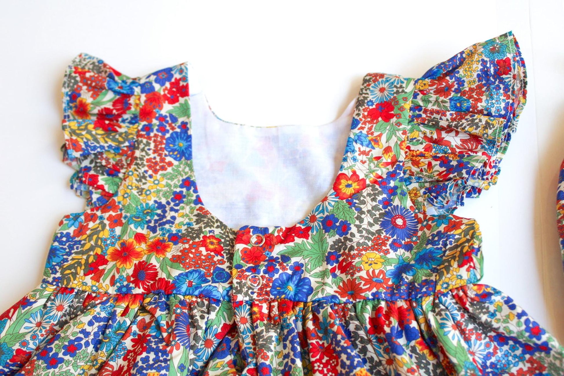 SET Top and bloomer for baby girl - Liberty of London Floral Print Fabric - Ruffle Cotton Flower Blouse - Liberty Print Floral Bloomer
