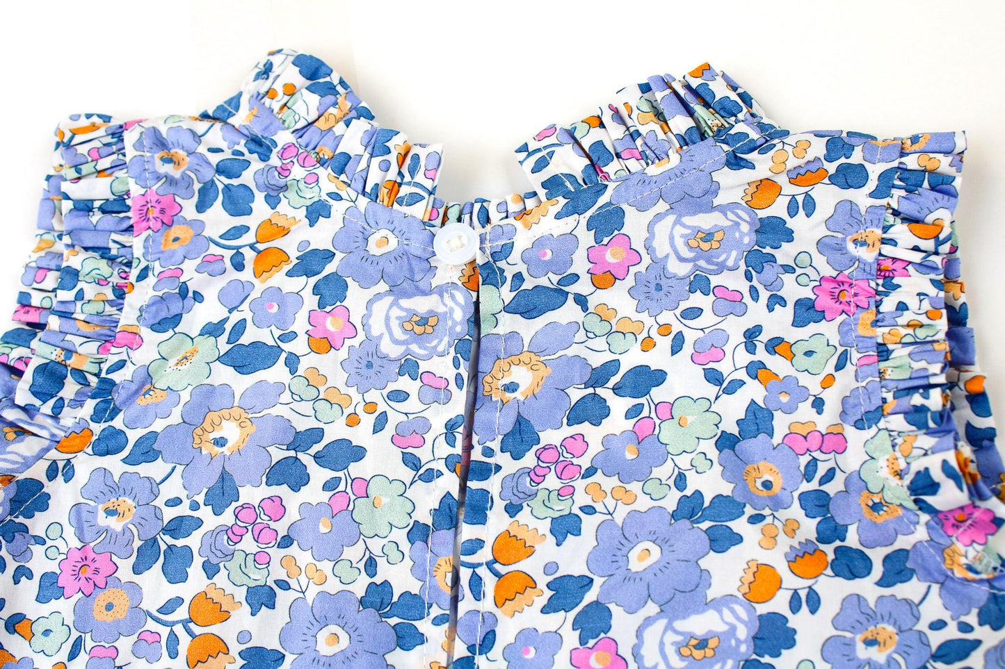 Ruffle Collar Girl Blouse - Liberty of London Floral Print Fabric - Sleeveless Girl Top - Ditsy Flower Blouse - Liberty London Print Fabric