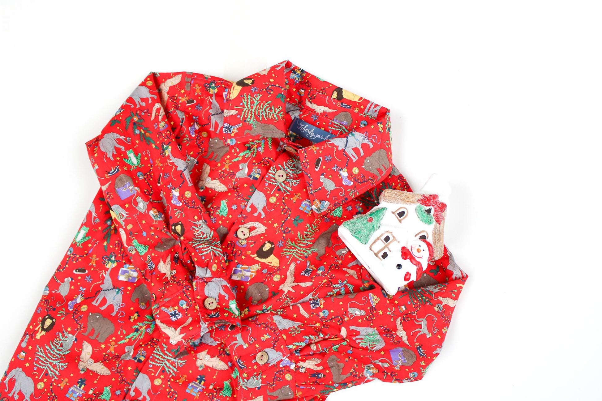 CHRISTMAS Liberty Boy Shirt - Liberty of London Button Up boy shirt - Long Sleeve Boy Shirt - Liberty Boy Clothes - Christmas gift for Boys