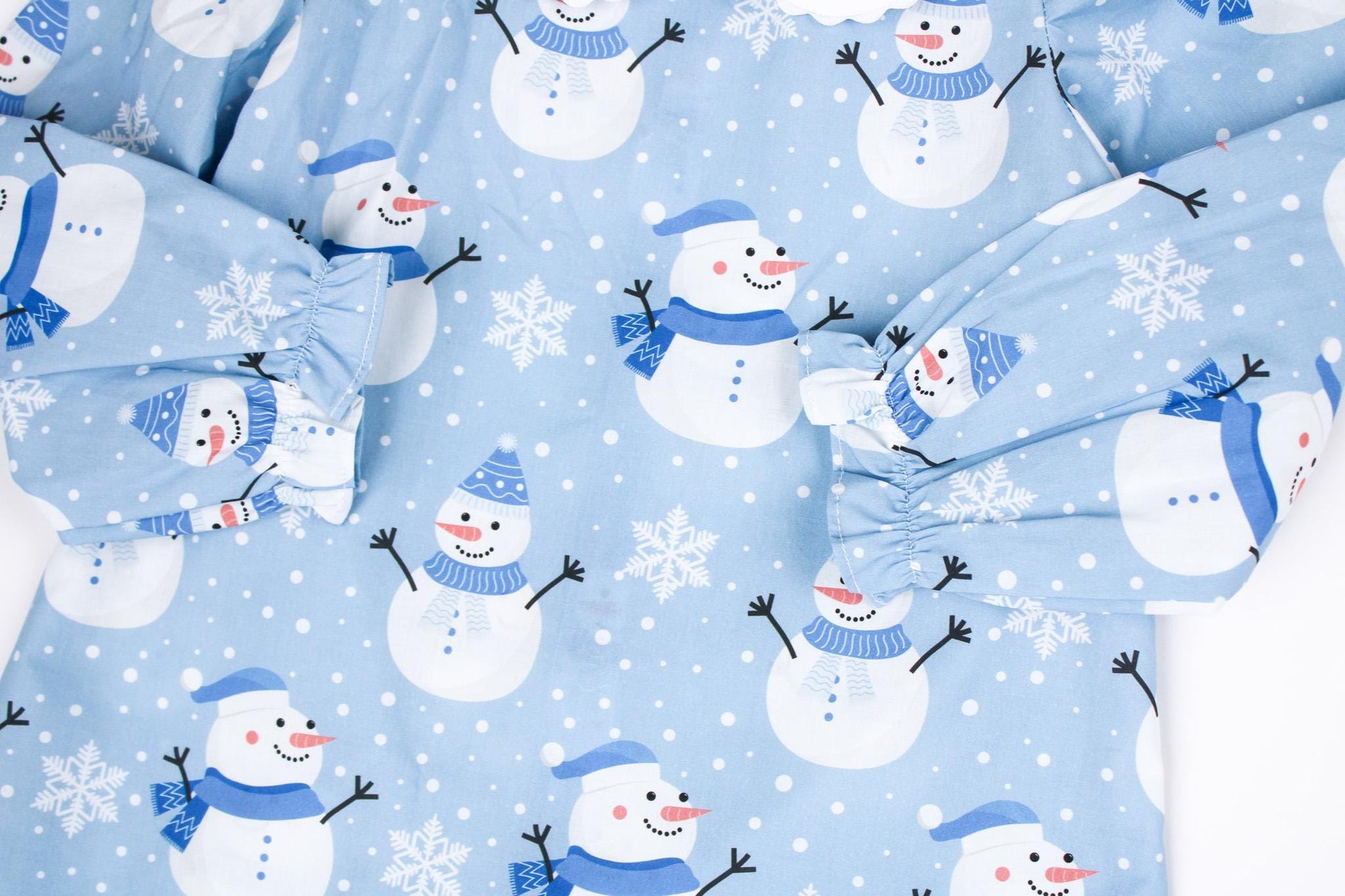 CHRISTMAS girl Blouse - Peter Pan Collar Blouse - Long Sleeves Girl Blouse - Christmas gift baby - Snowman Fabric Blouse - Liberty of London