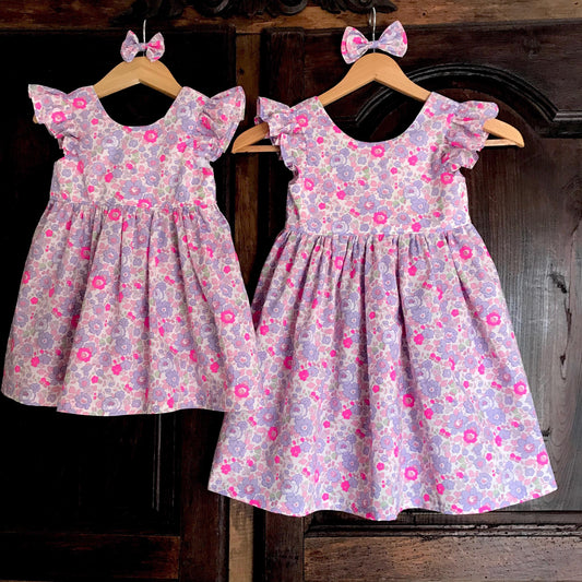 LIBERTY Girl Summer Dress - Ruffle Liberty Dress - Open Back Girl Dress - Liberty of London - Floral Print Baby Girl Dress - First Birthday