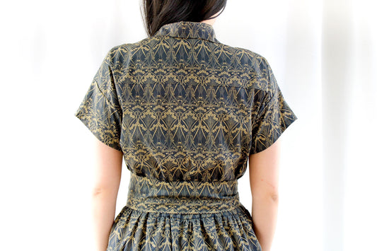 SAMPLE SALE Liberty Woman Dress, Midi Shirt Dress, Liberty Print Fabric, Woman Work Dress, Short Sleeve Dress, Liberty of London, Long dress