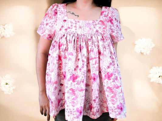 Liberty of London Woman Square Neck Blouse With Short Sleeves