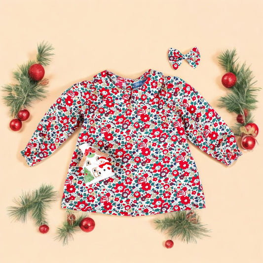 CHRISTMAS Liberty Girl Blouse - Peter Pan Collar - Liberty Of London Floral Print Fabric - Long Sleeve Girl Blouse - Botanical Ditsy Flower