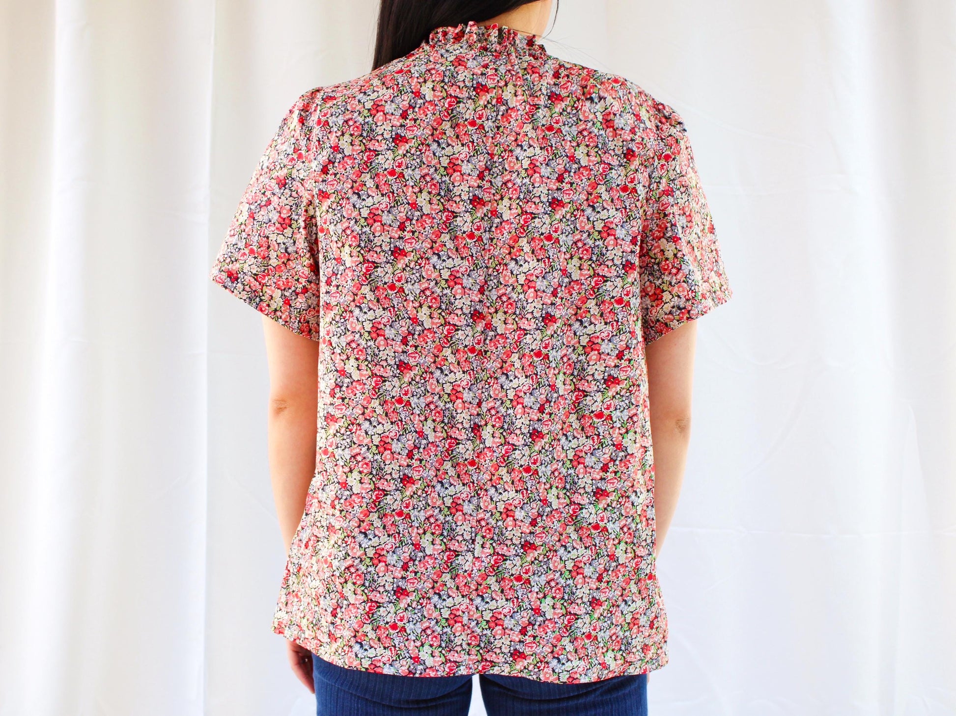 Liberty of London Woman Ruffle Collar Top With Short Sleeve