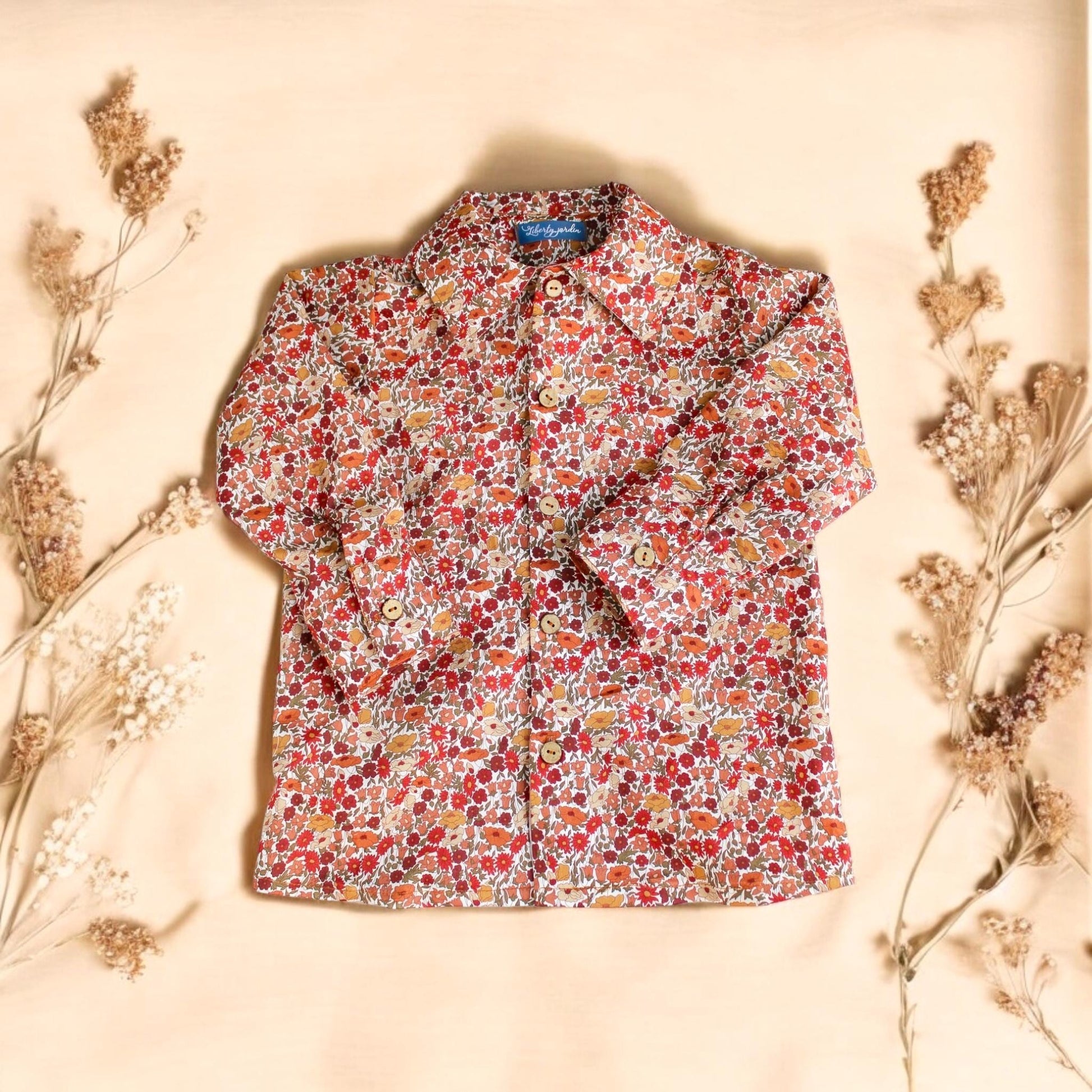 Liberty of London boy shirt - Liberty Fabric Print Shirt - Long Sleeve Button Up Boy Shirt - Back To School - Button Through Liberty Shirt