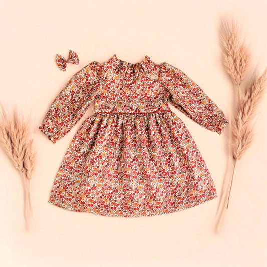 Liberty of London Girl Dress With Long Sleeves Ruffle Collar