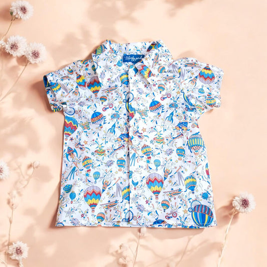 Liberty of London boy shirt with short sleeves button up