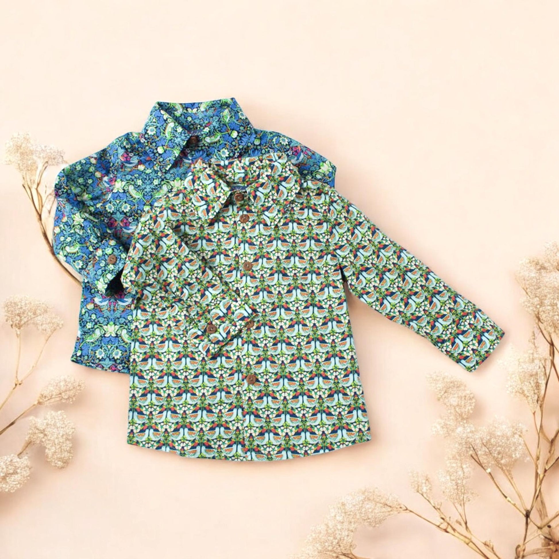 Liberty of London boy shirt - Liberty Fabric Print Shirt - Long Sleeve Button Up Boy Shirt - Back To School - Button Through Liberty Shirt